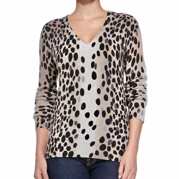 EQUIPMENT Cashmere Dalmatian Dot Cecile Sweater - Picture 2 of 11